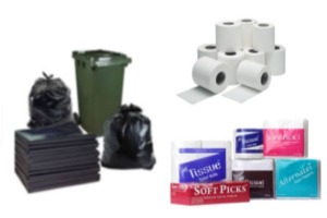 Garbage Bags, Tissue Paper, Toilet Rolls, M Fold and C Fold Tissues